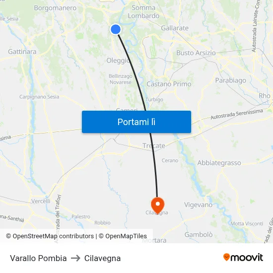 Varallo Pombia to Cilavegna map