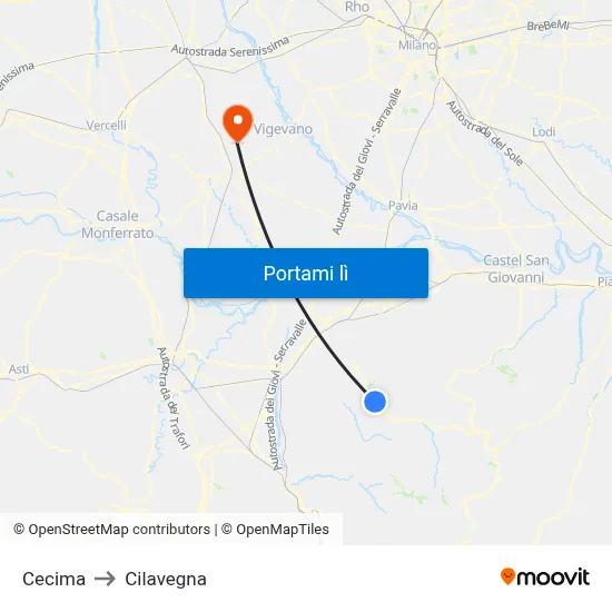 Cecima to Cilavegna map