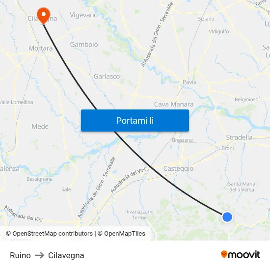 Ruino to Cilavegna map