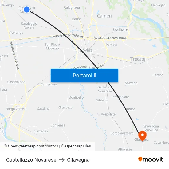 Castellazzo Novarese to Cilavegna map