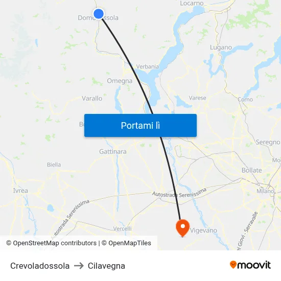 Crevoladossola to Cilavegna map