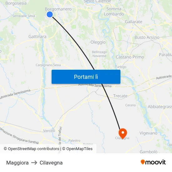 Maggiora to Cilavegna map
