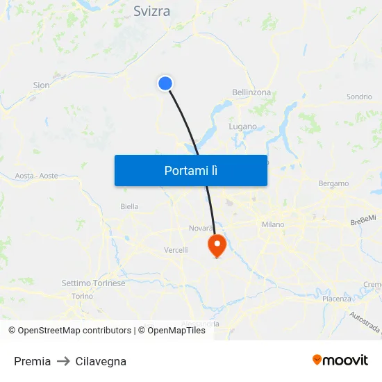 Premia to Cilavegna map