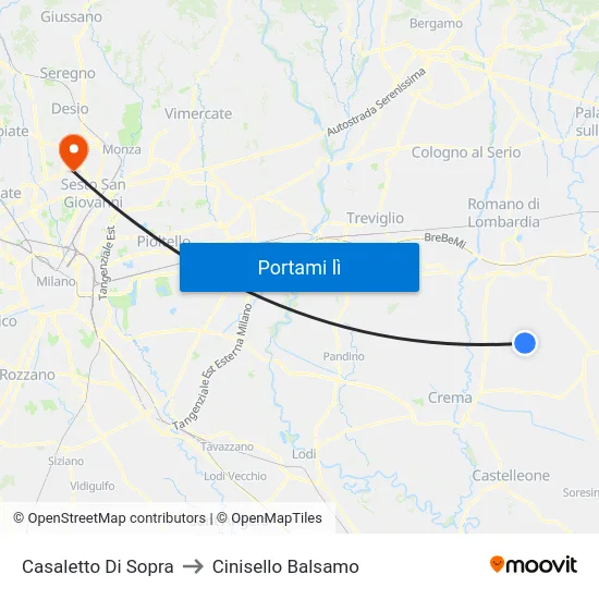 Casaletto Di Sopra to Cinisello Balsamo map