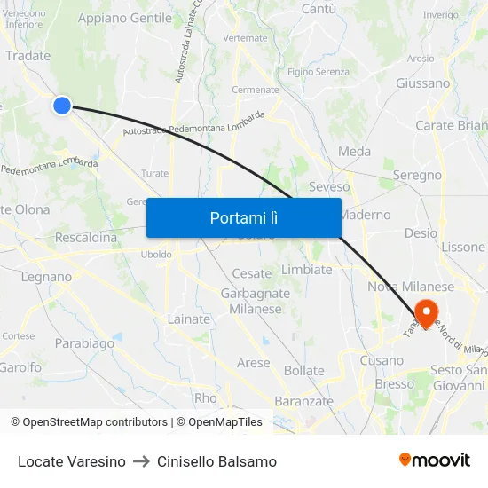 Locate Varesino to Cinisello Balsamo map