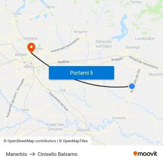 Manerbio to Cinisello Balsamo map