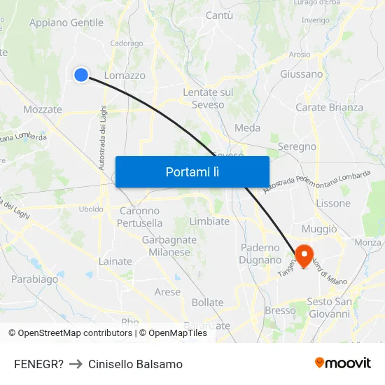 FENEGR? to Cinisello Balsamo map