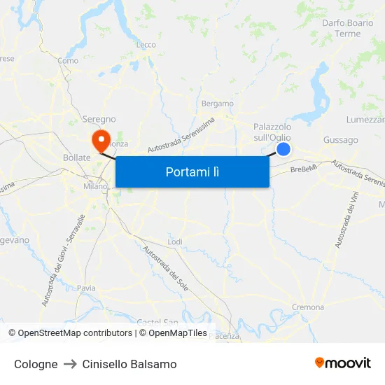 Cologne to Cinisello Balsamo map