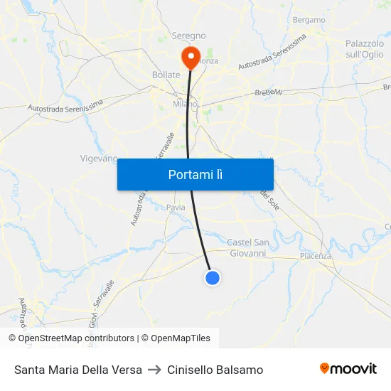 Santa Maria Della Versa to Cinisello Balsamo map