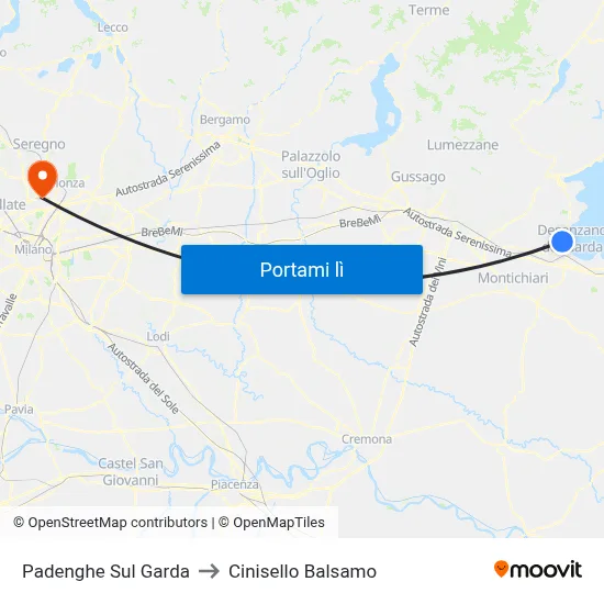 Padenghe Sul Garda to Cinisello Balsamo map