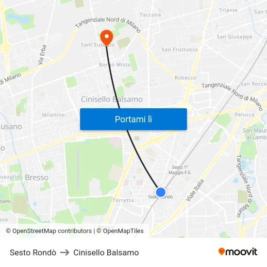 Sesto Rondò to Cinisello Balsamo map