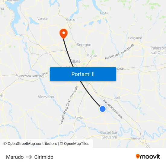 Marudo to Cirimido map