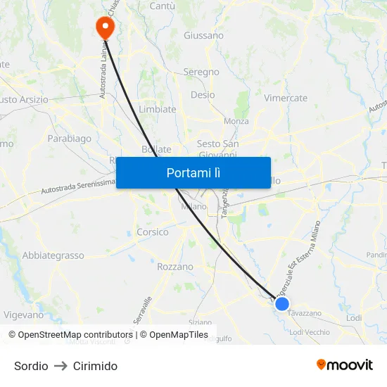 Sordio to Cirimido map