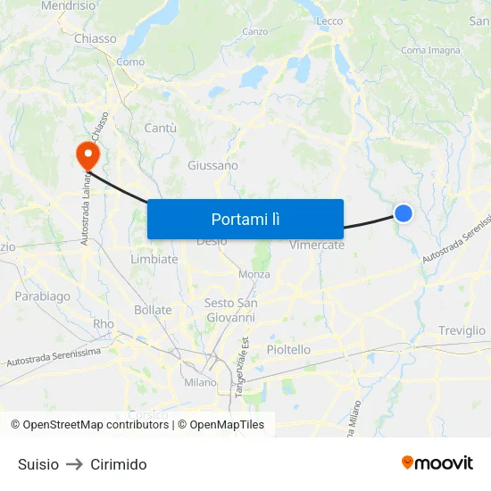 Suisio to Cirimido map