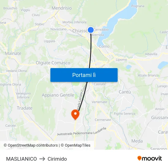 MASLIANICO to Cirimido map