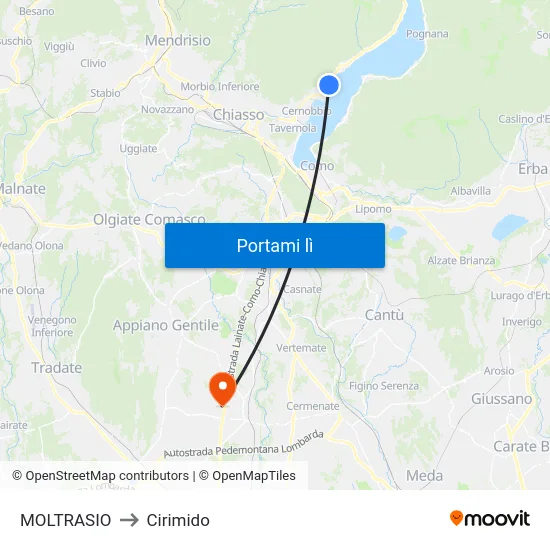 MOLTRASIO to Cirimido map