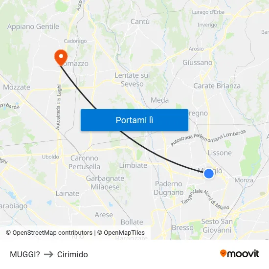 MUGGI? to Cirimido map