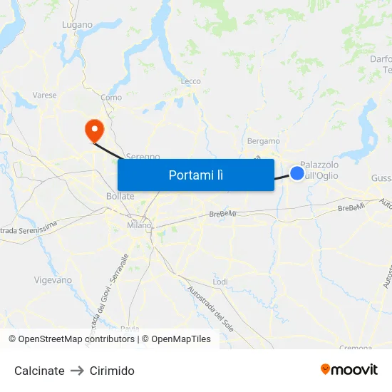 Calcinate to Cirimido map