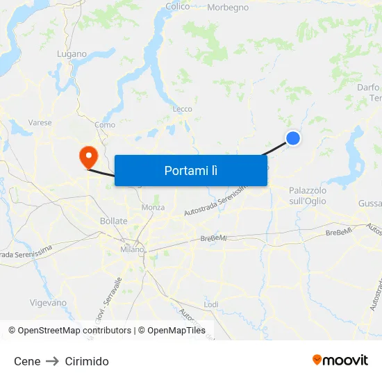 Cene to Cirimido map