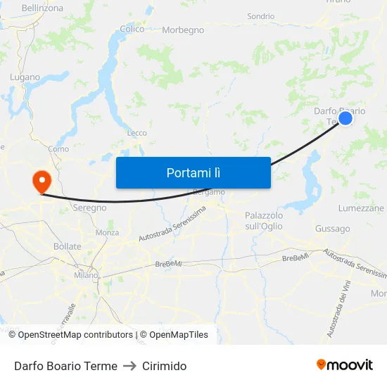 Darfo Boario Terme to Cirimido map