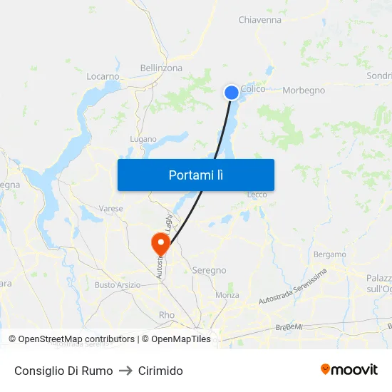Consiglio Di Rumo to Cirimido map