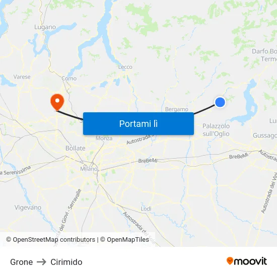 Grone to Cirimido map