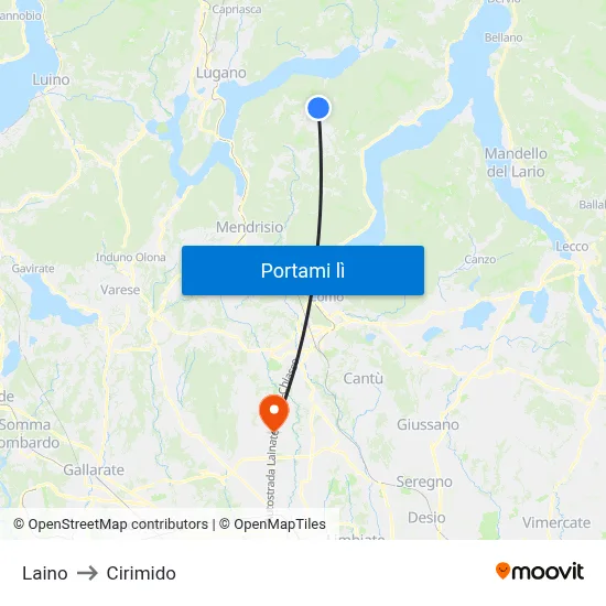 Laino to Cirimido map