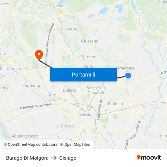 Burago Di Molgora to Cislago map