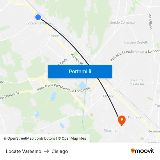 Locate Varesino to Cislago map