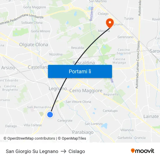 San Giorgio Su Legnano to Cislago map
