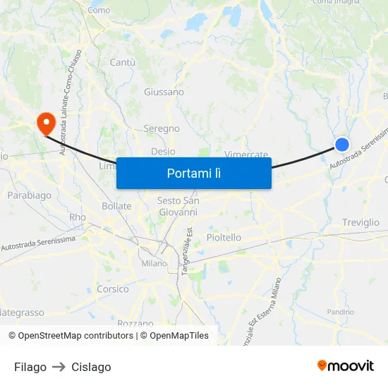 Filago to Cislago map