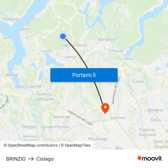 BRINZIO to Cislago map