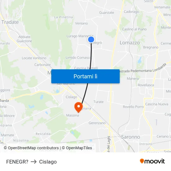 FENEGR? to Cislago map