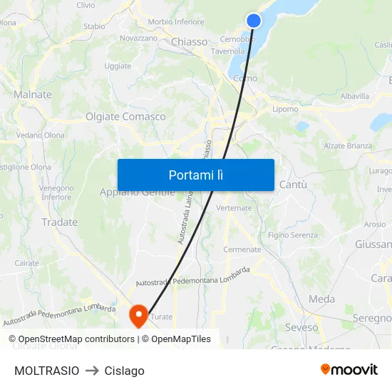 MOLTRASIO to Cislago map