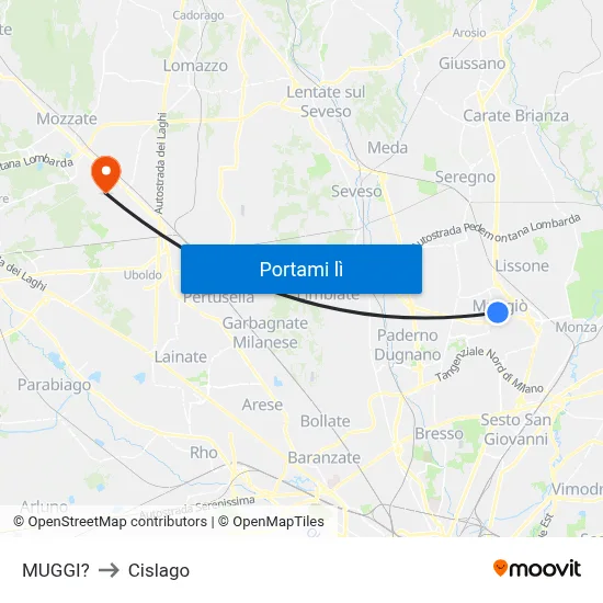 MUGGI? to Cislago map