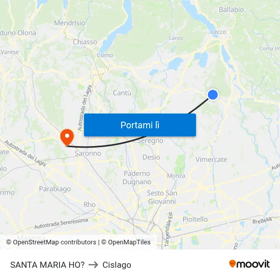 SANTA MARIA HO? to Cislago map