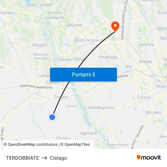 TERDOBBIATE to Cislago map