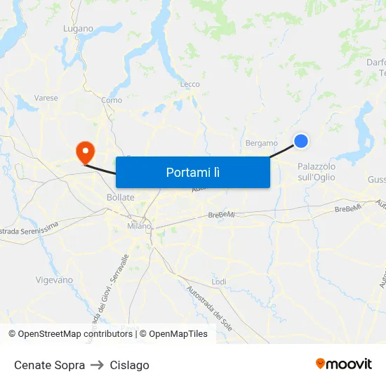 Cenate Sopra to Cislago map