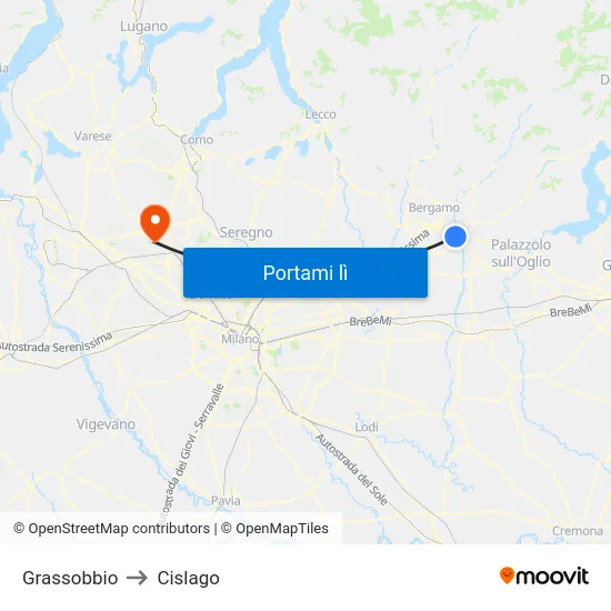 Grassobbio to Cislago map