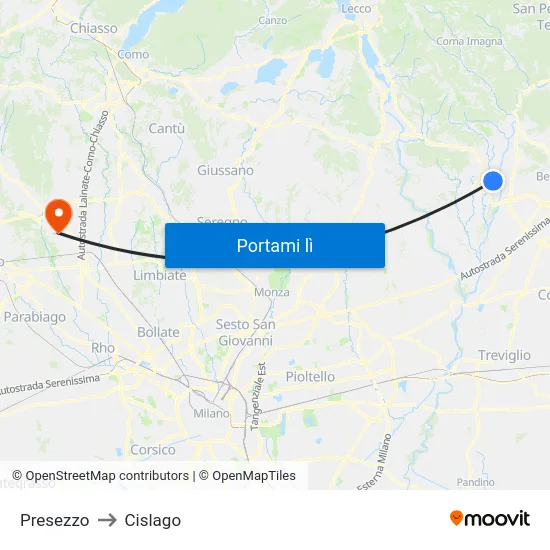 Presezzo to Cislago map