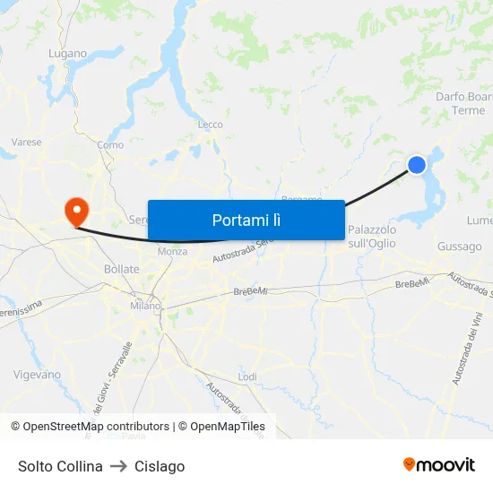 Solto Collina to Cislago map