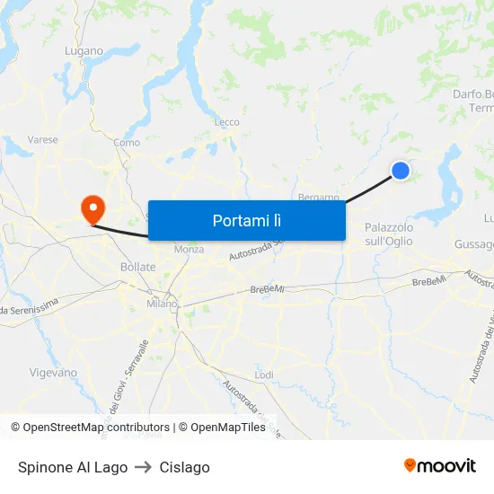 Spinone Al Lago to Cislago map