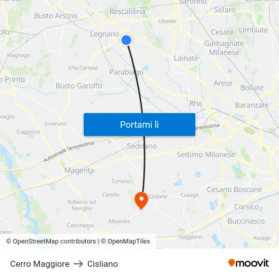 Cerro Maggiore to Cisliano map