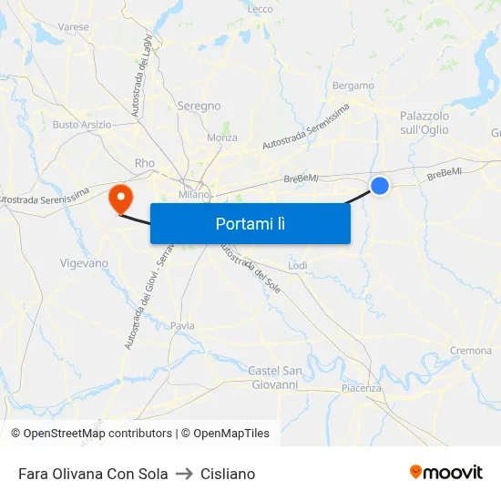 Fara Olivana Con Sola to Cisliano map
