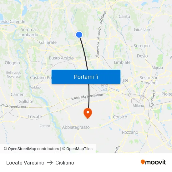Locate Varesino to Cisliano map