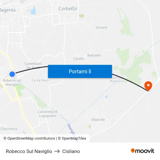 Robecco Sul Naviglio to Cisliano map