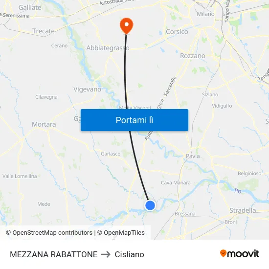MEZZANA RABATTONE to Cisliano map
