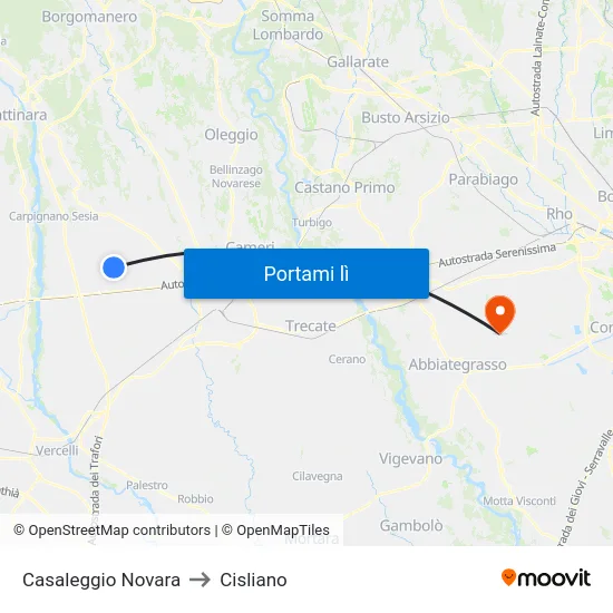 Casaleggio Novara to Cisliano map