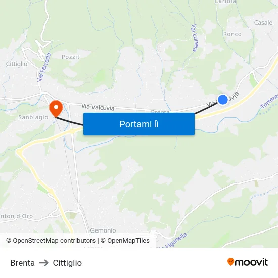 Brenta to Cittiglio map