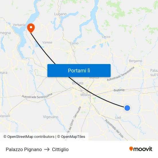 Palazzo Pignano to Cittiglio map